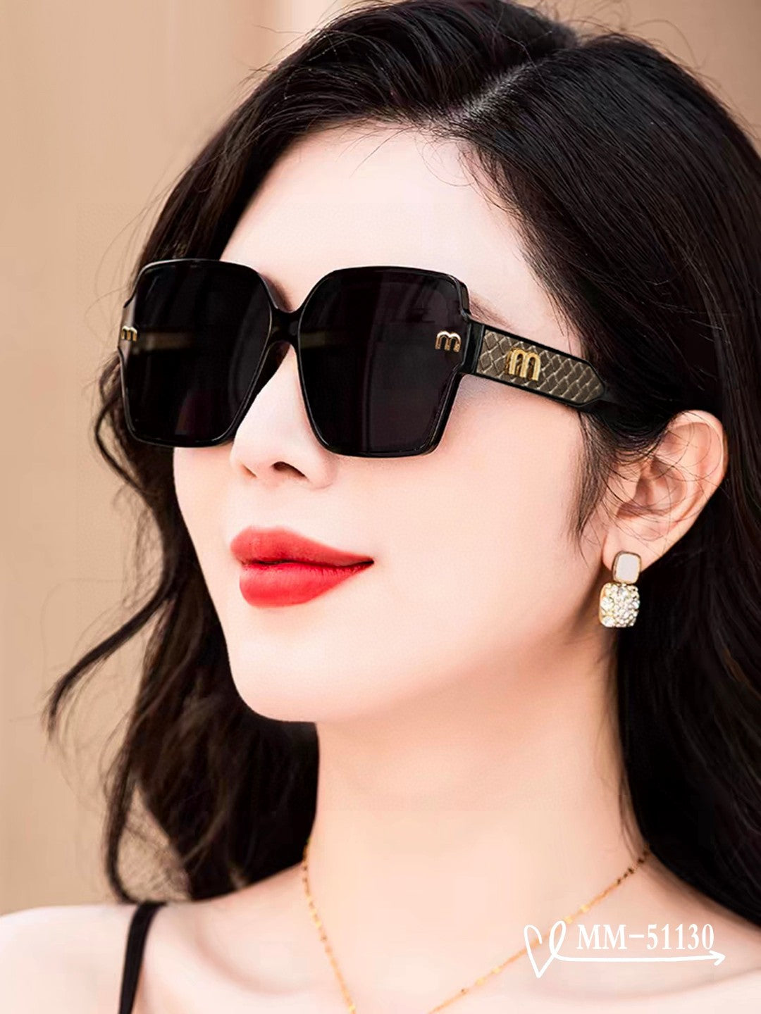 RUNWAY SQUARE SUNGLASSES 51130 IN ACETATE - Black