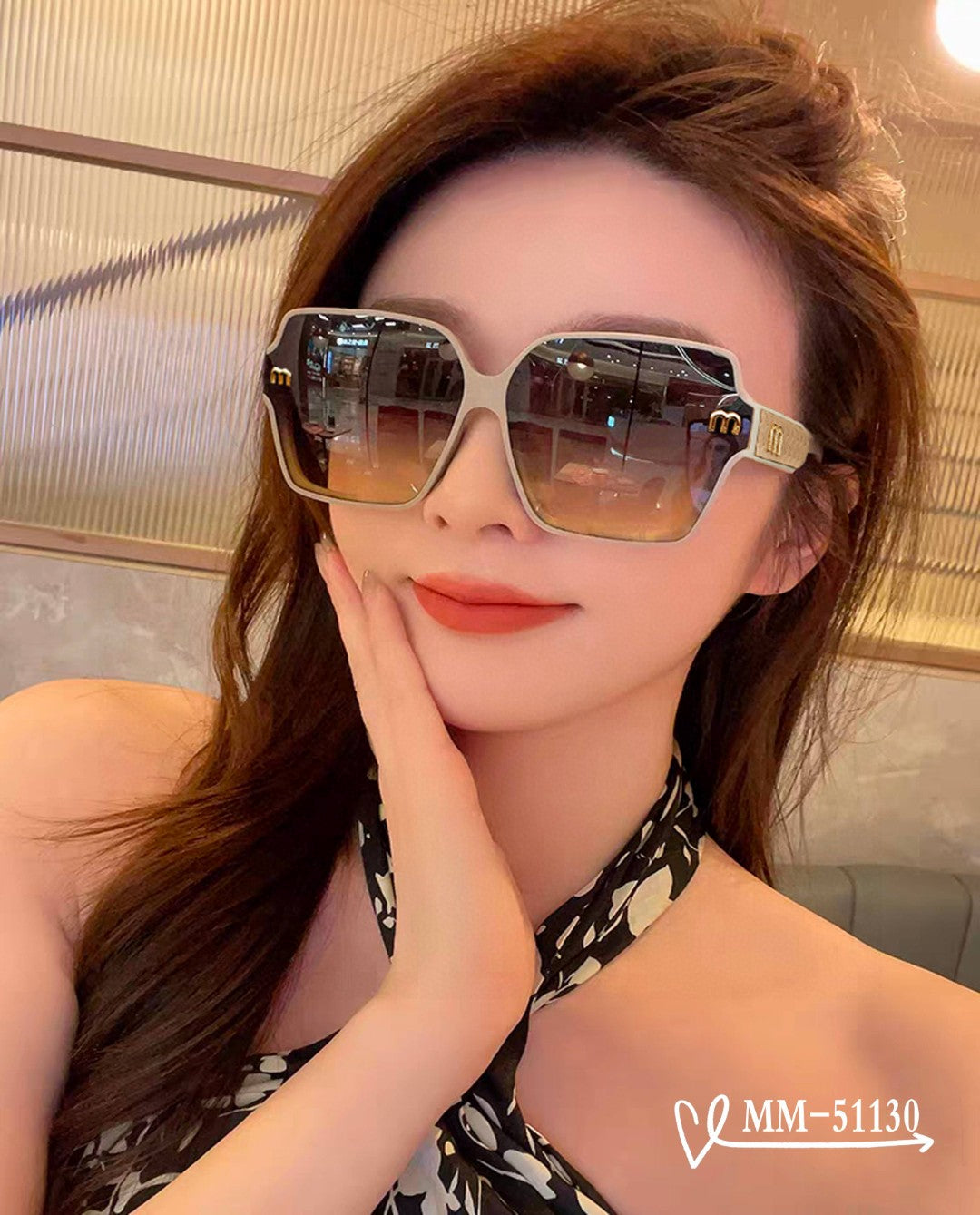 RUNWAY SQUARE SUNGLASSES 51130 IN ACETATE - Black