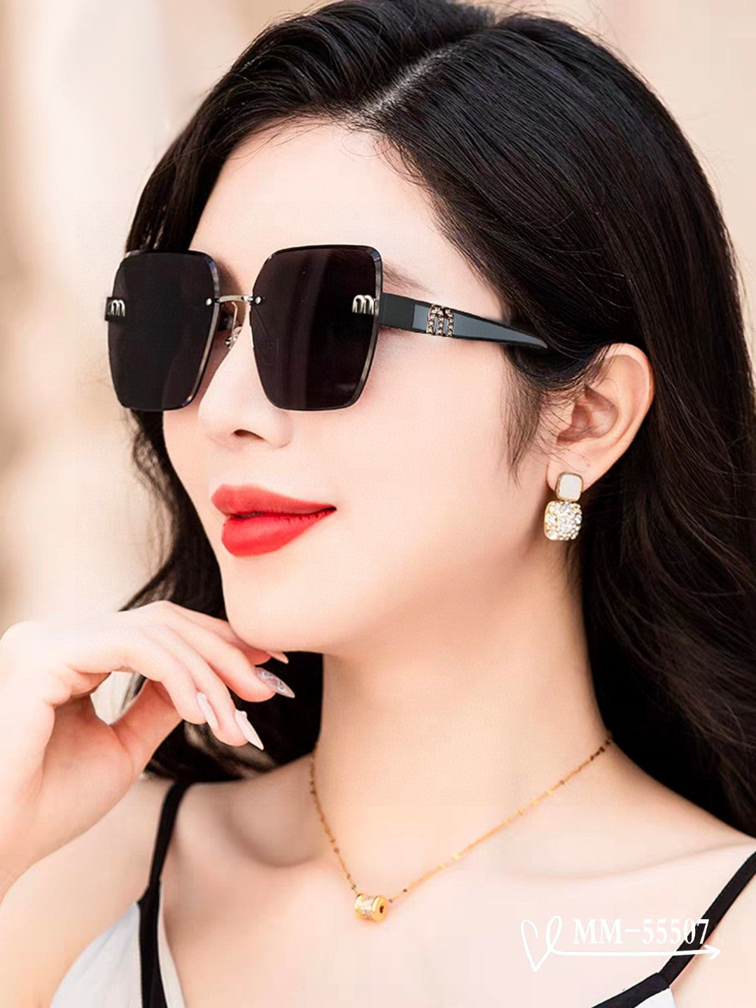 RUNWAY SQUARE SUNGLASSES 55507 IN ACETATE - Green