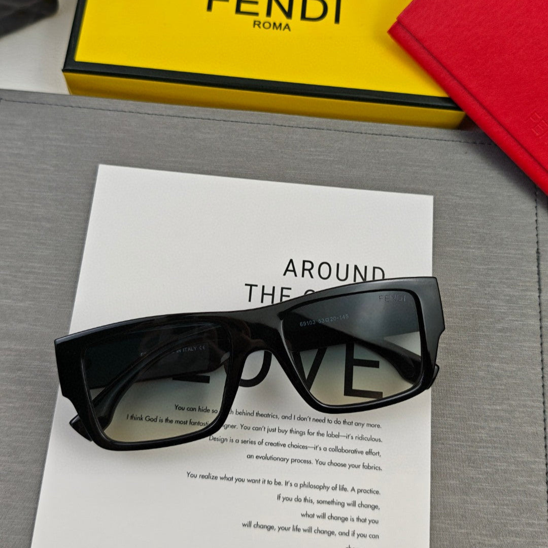 DIAGONAL RECTANGULAR FRAME SUNGLASSES 69103 IN ACETATE - Black/ light blue