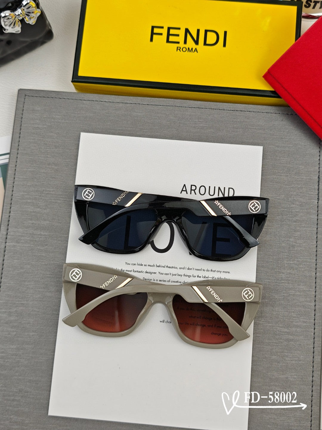 DIAGONAL CAT-EYE FRAME SUNGLASSES 58002 IN ACETATE - Grey