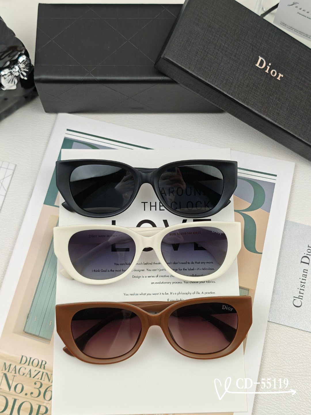MONTAIGNE SUNGLASS 55119 IN ACETATE - Black