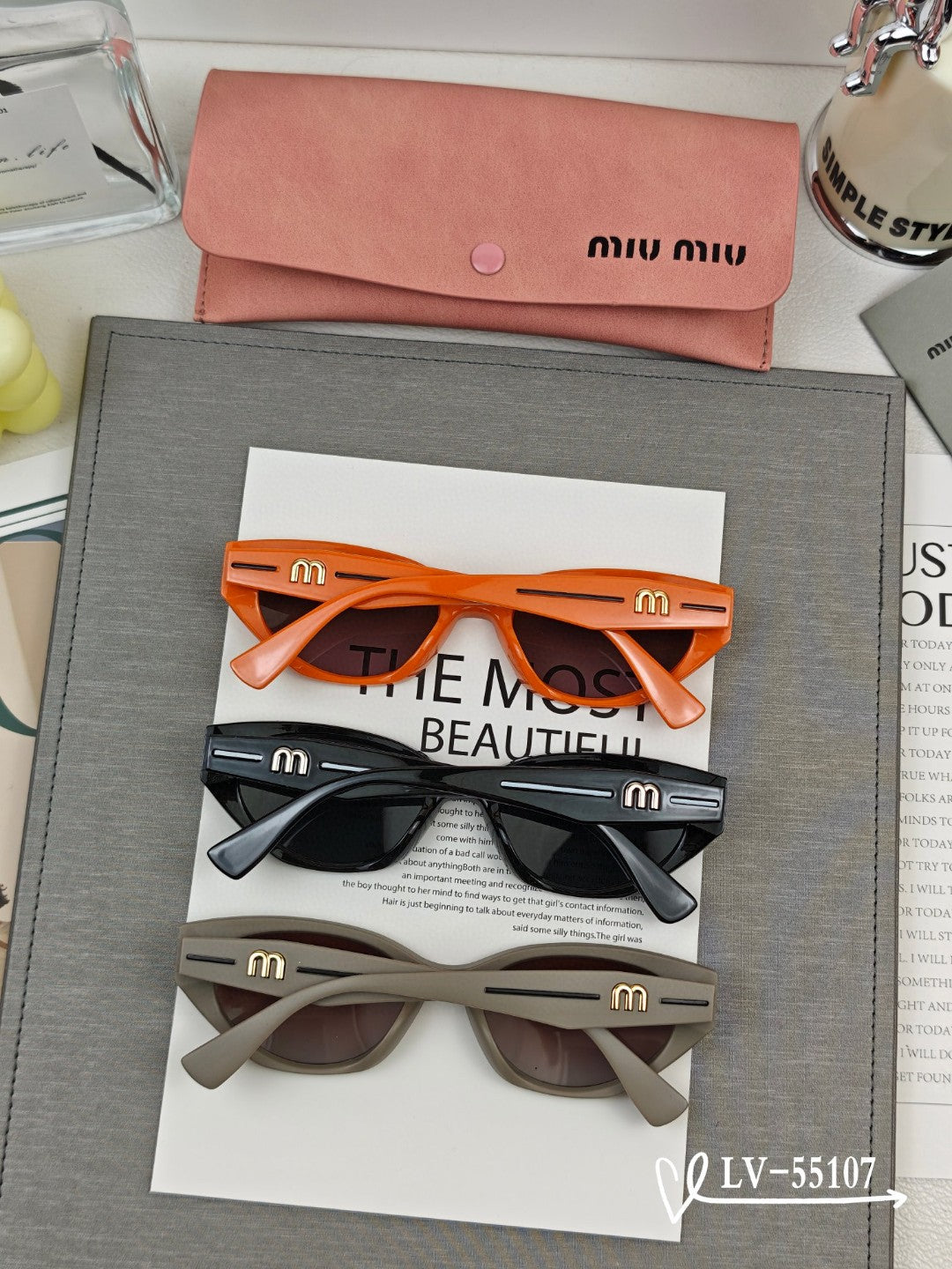 LOGO SUNGLASSES 55107 IN ACETATE - Orange