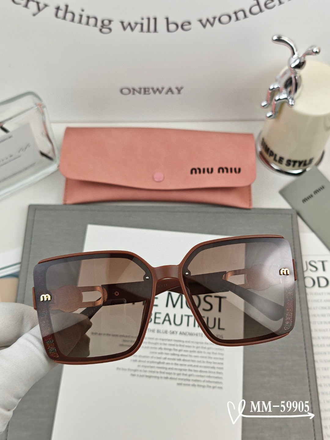 RUNWAY SQUARE SUNGLASSES 59905 IN ACETATE - Brown