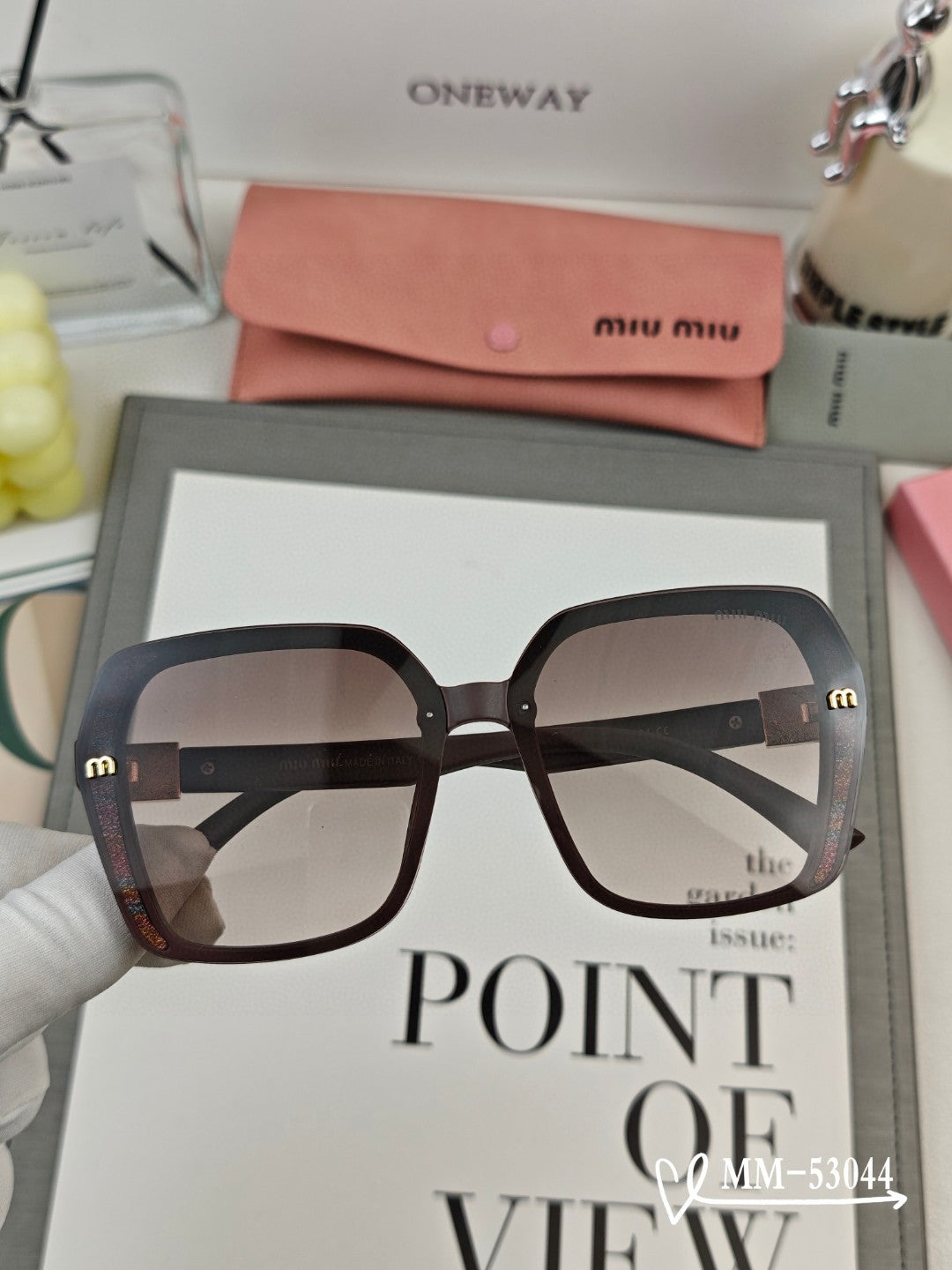RUNWAY SQUARE SUNGLASSES 53044 IN ACETATE - Brown