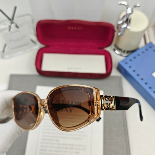 GEOMETRIC FRAME SUNGLASSES 58034 IN ACETATE - Brown