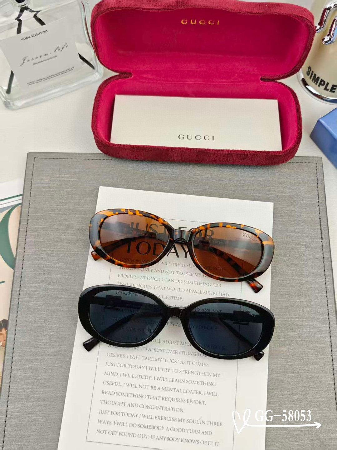 OVAL FRAME SUNGLASSES 58053 IN ACETATE - Brown tortoiseshell