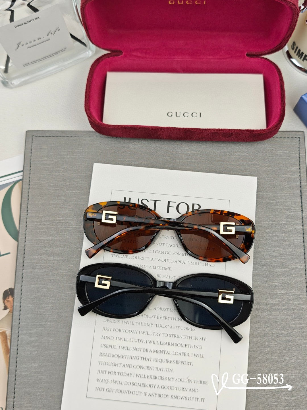 OVAL FRAME SUNGLASSES 58053 IN ACETATE - Brown tortoiseshell