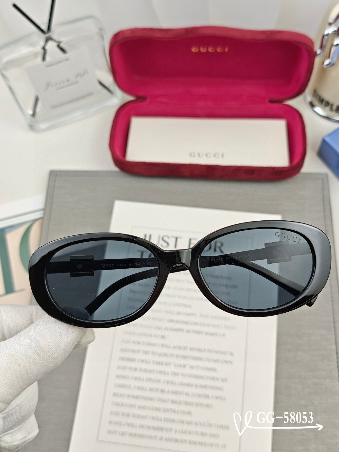 OVAL FRAME SUNGLASSES 58053 IN ACETATE - Brown tortoiseshell