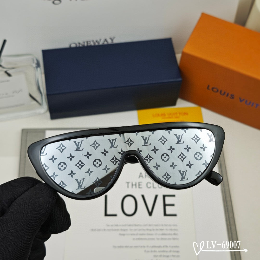 SPLIT CAT EYE SUNGLASSES 69007 IN ACETATE - Black