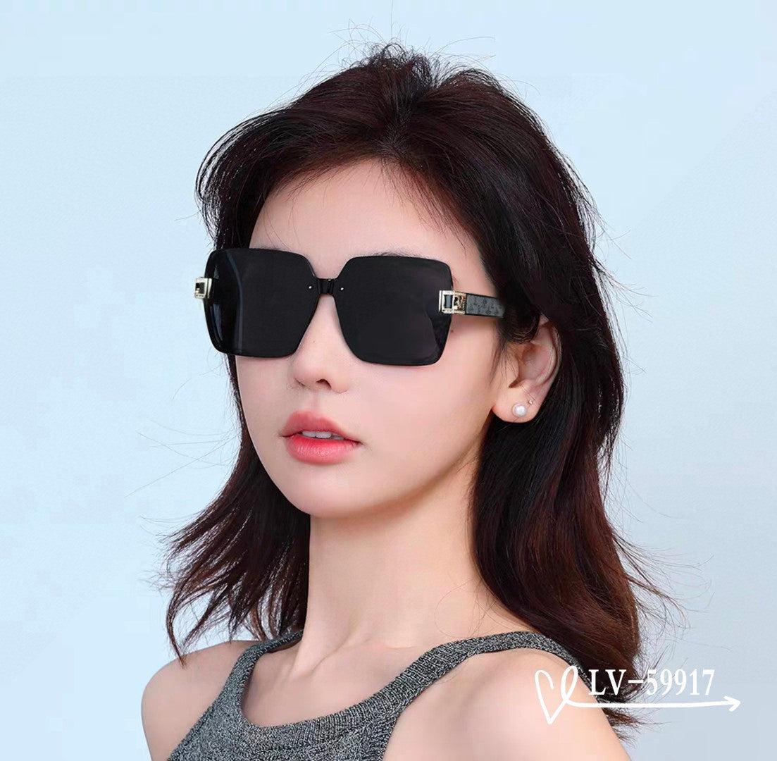 SQUARE SUNGLASSES 59917 IN ACETATE - Black