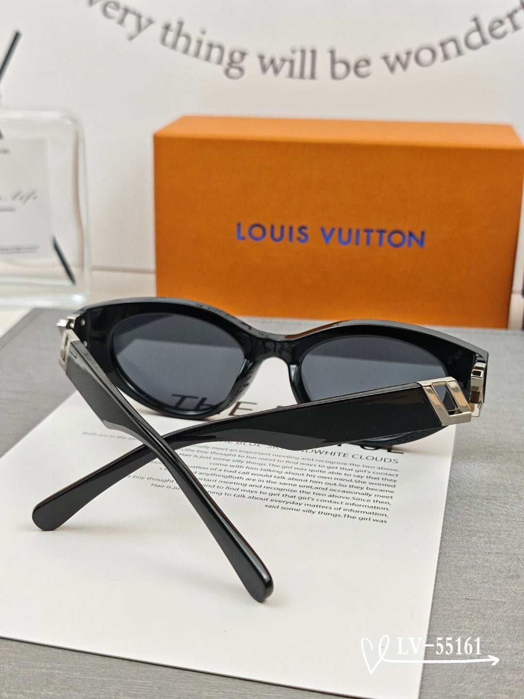CAT EYE SUNGLASSES 55161 IN ACETATE - Black