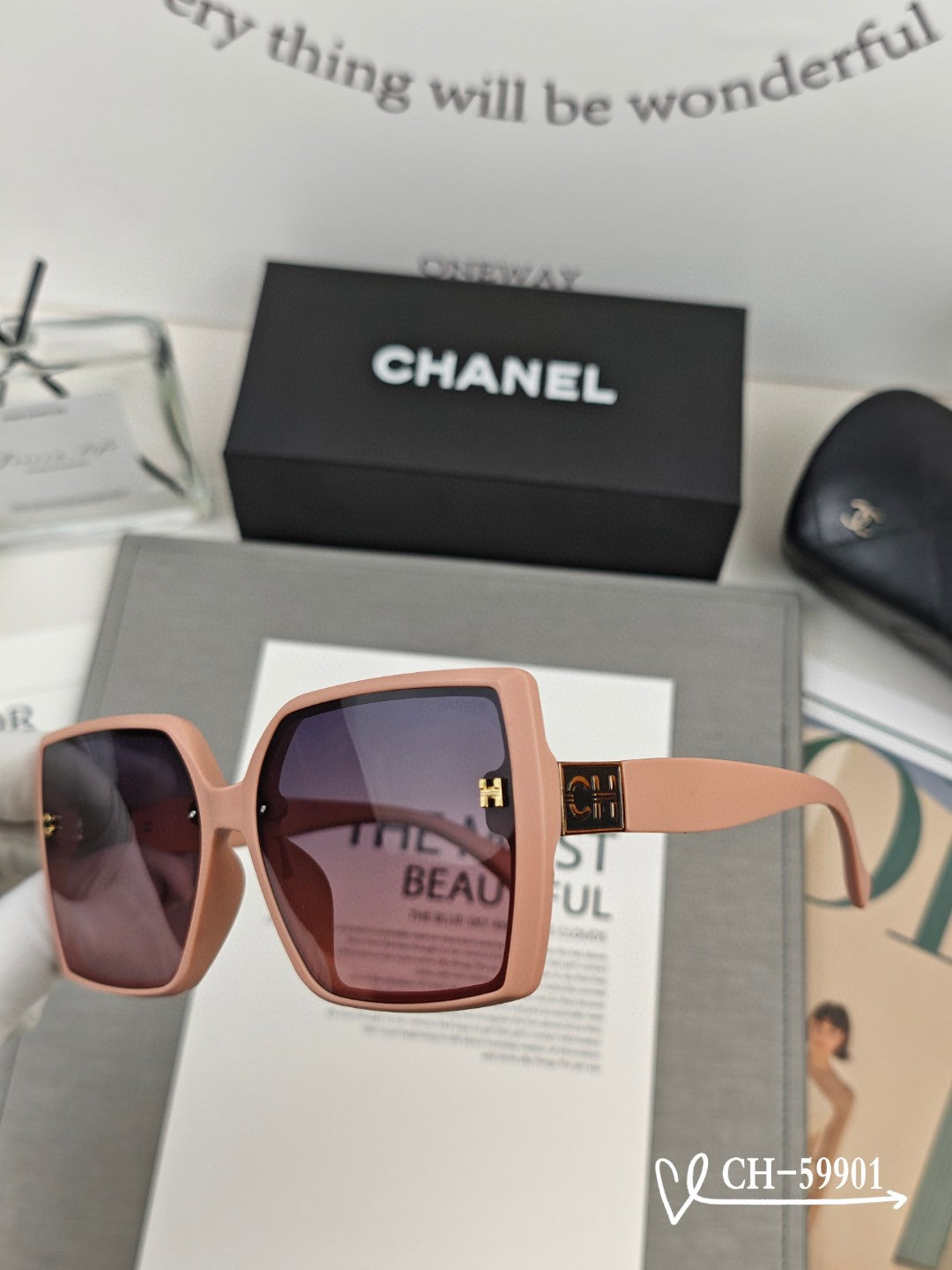 SQUARE SUNGLASSES 59901 IN ACETATE - Red