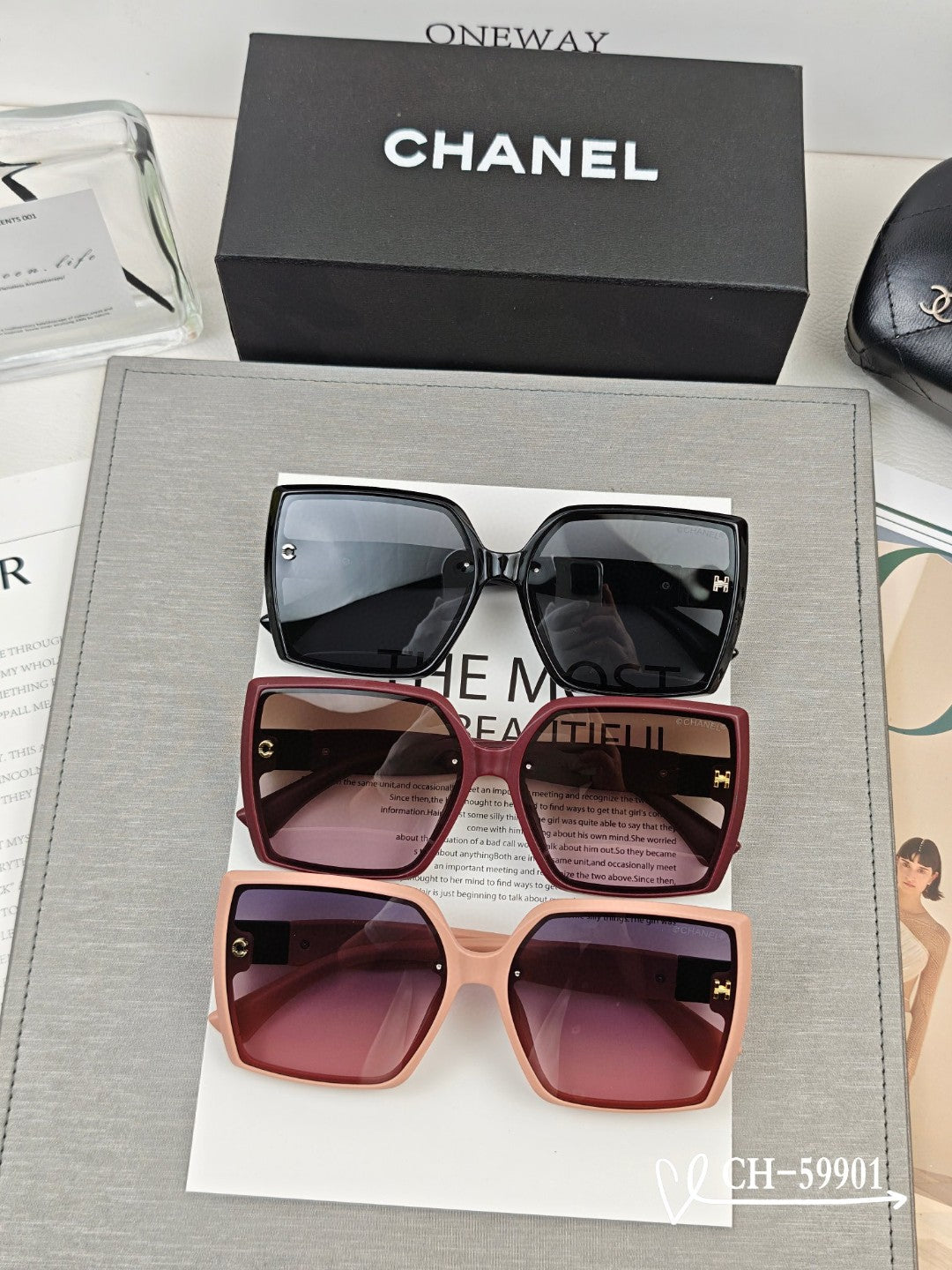 SQUARE SUNGLASSES 59901 IN ACETATE - Red