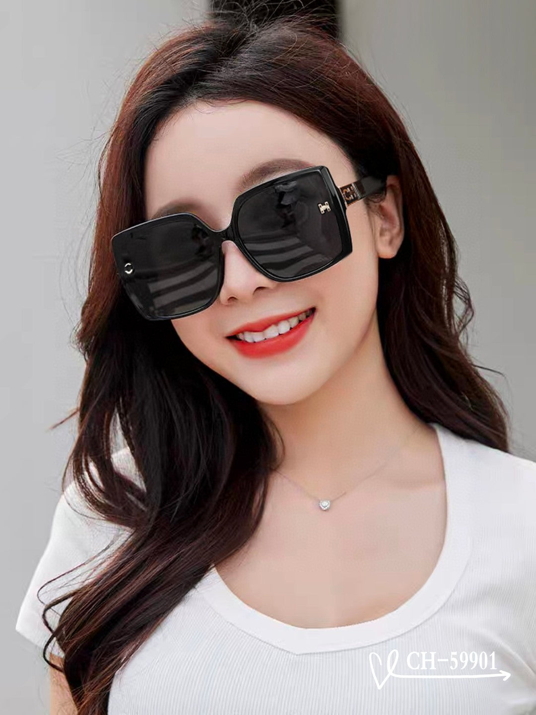 SQUARE SUNGLASSES 59901 IN ACETATE - Red