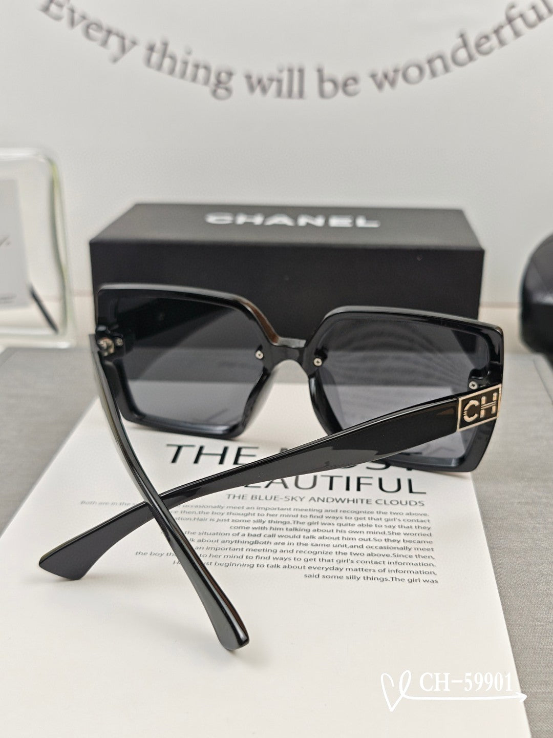 SQUARE SUNGLASSES 59901 IN ACETATE - Red