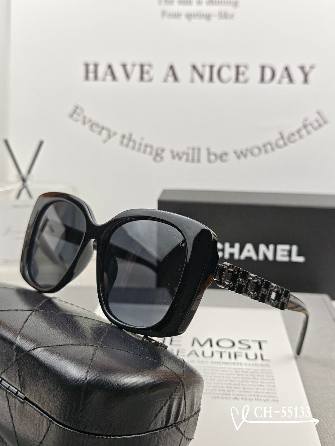 SQUARE SUNGLASSES 55133 IN ACETATE METAL FRAME - Black