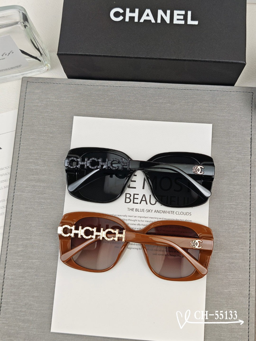 SQUARE SUNGLASSES 55133 IN ACETATE METAL FRAME - Black