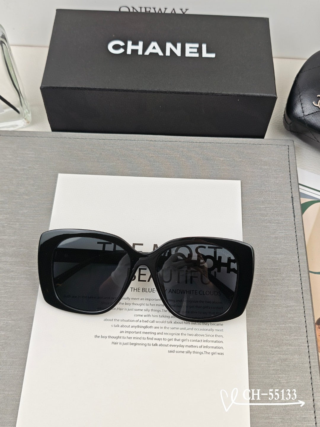 SQUARE SUNGLASSES 55133 IN ACETATE METAL FRAME - Black