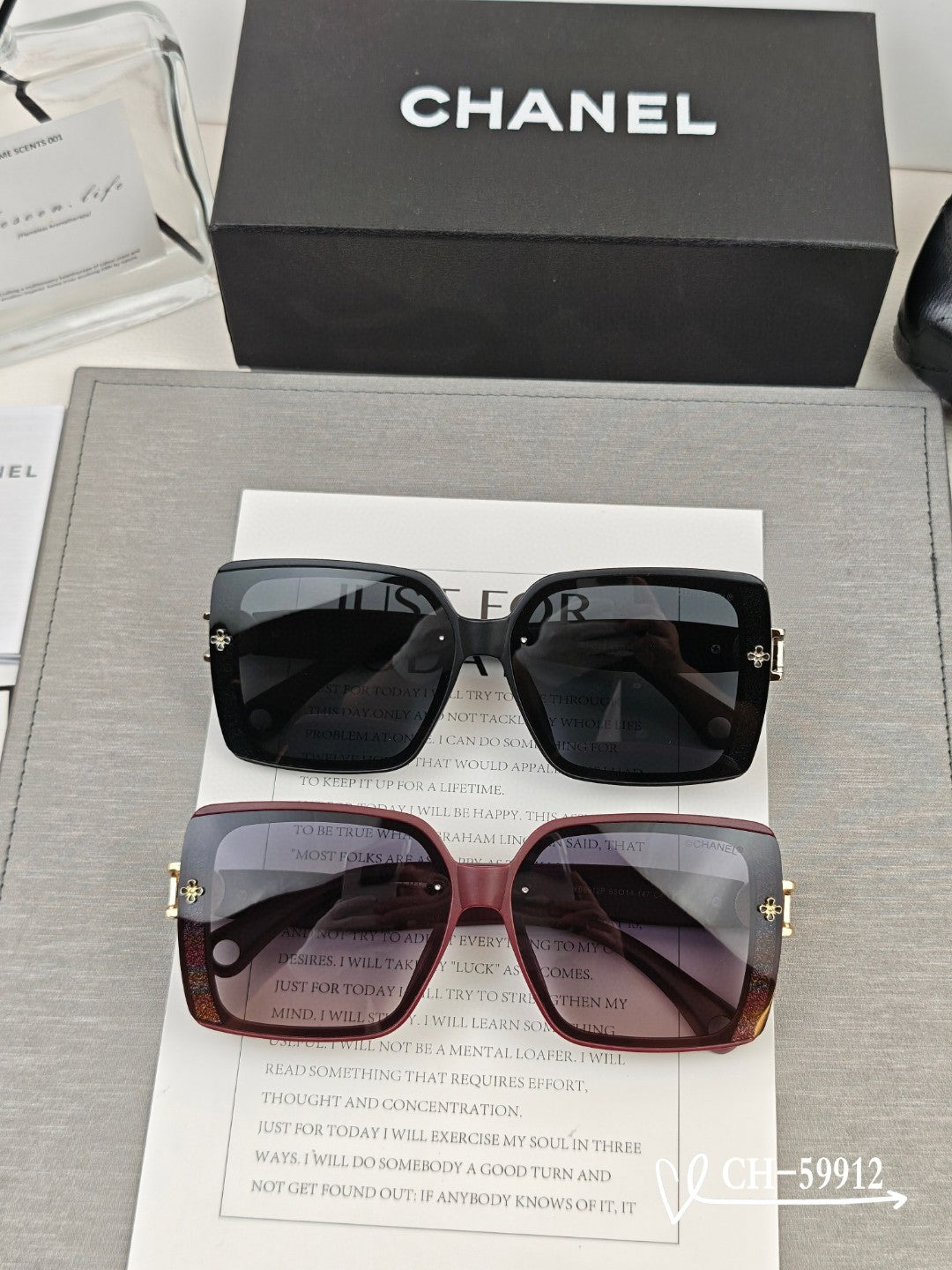 SQUARE SUNGLASSES 59912 IN ACETATE - Black