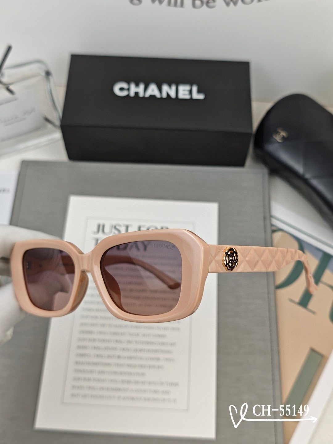 RECTANGULAR SUNGLASSES 55149 IN ACETATE - Black