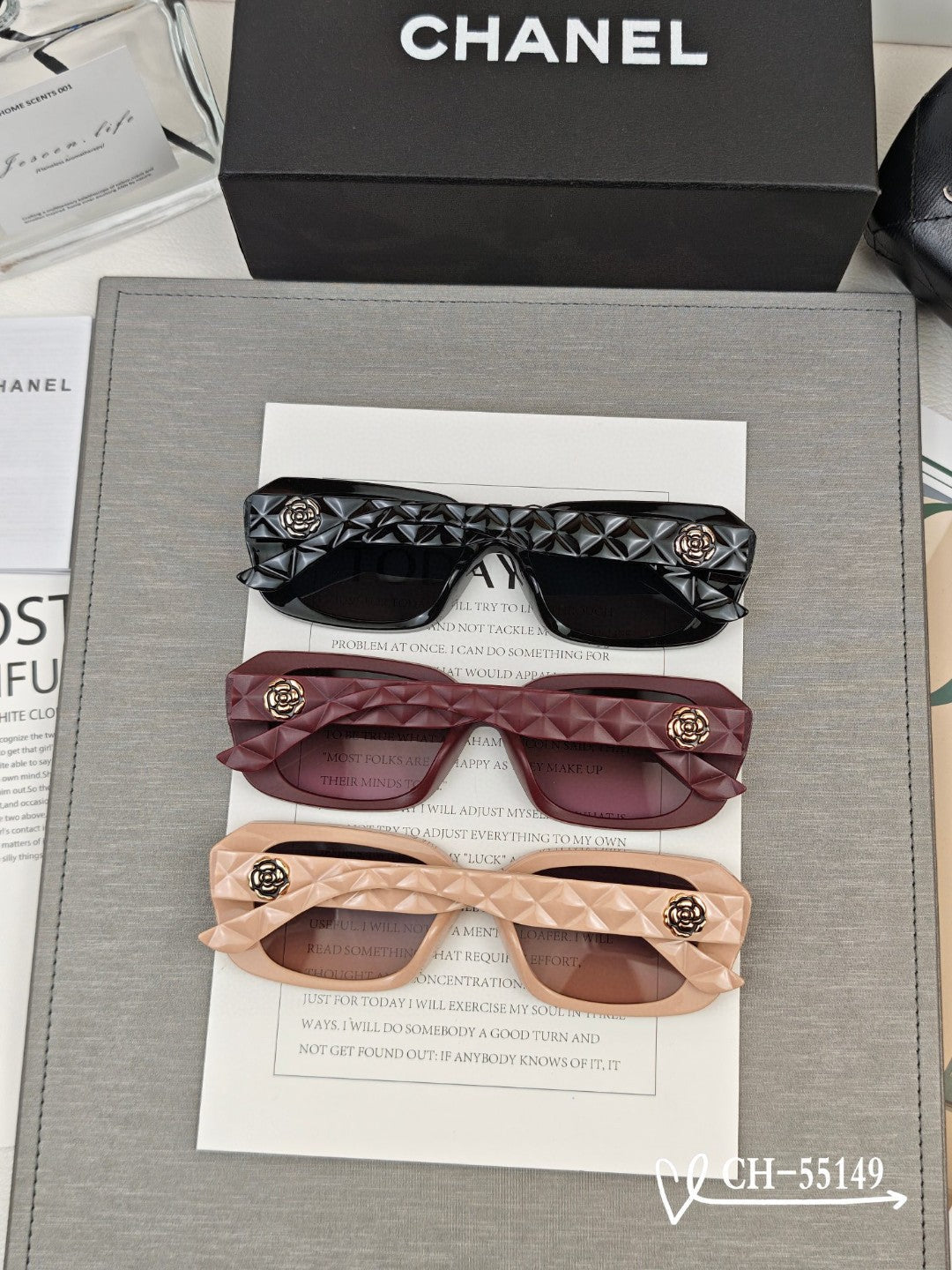 RECTANGULAR SUNGLASSES 55149 IN ACETATE - Black