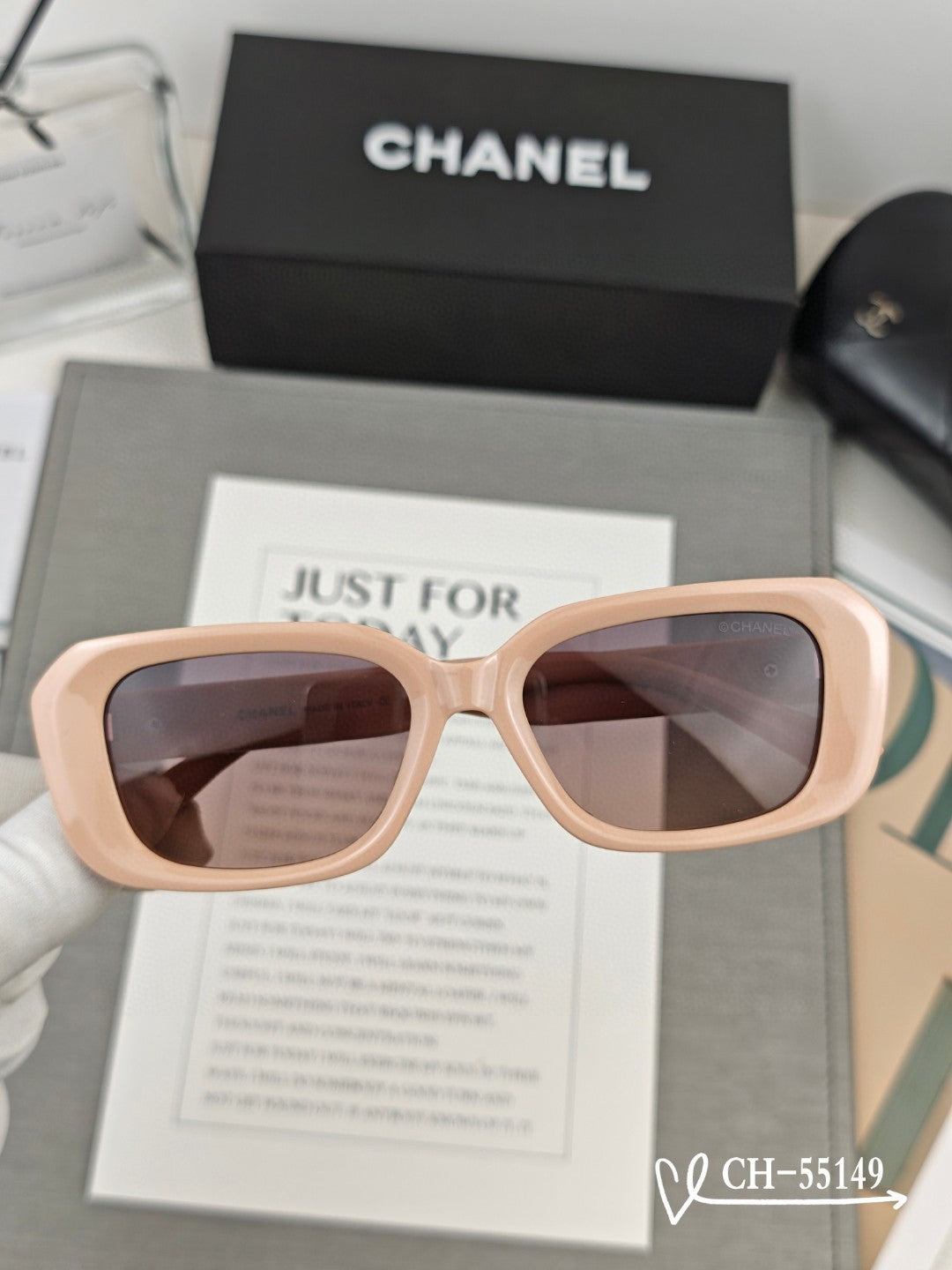 RECTANGULAR SUNGLASSES 55149 IN ACETATE - Black