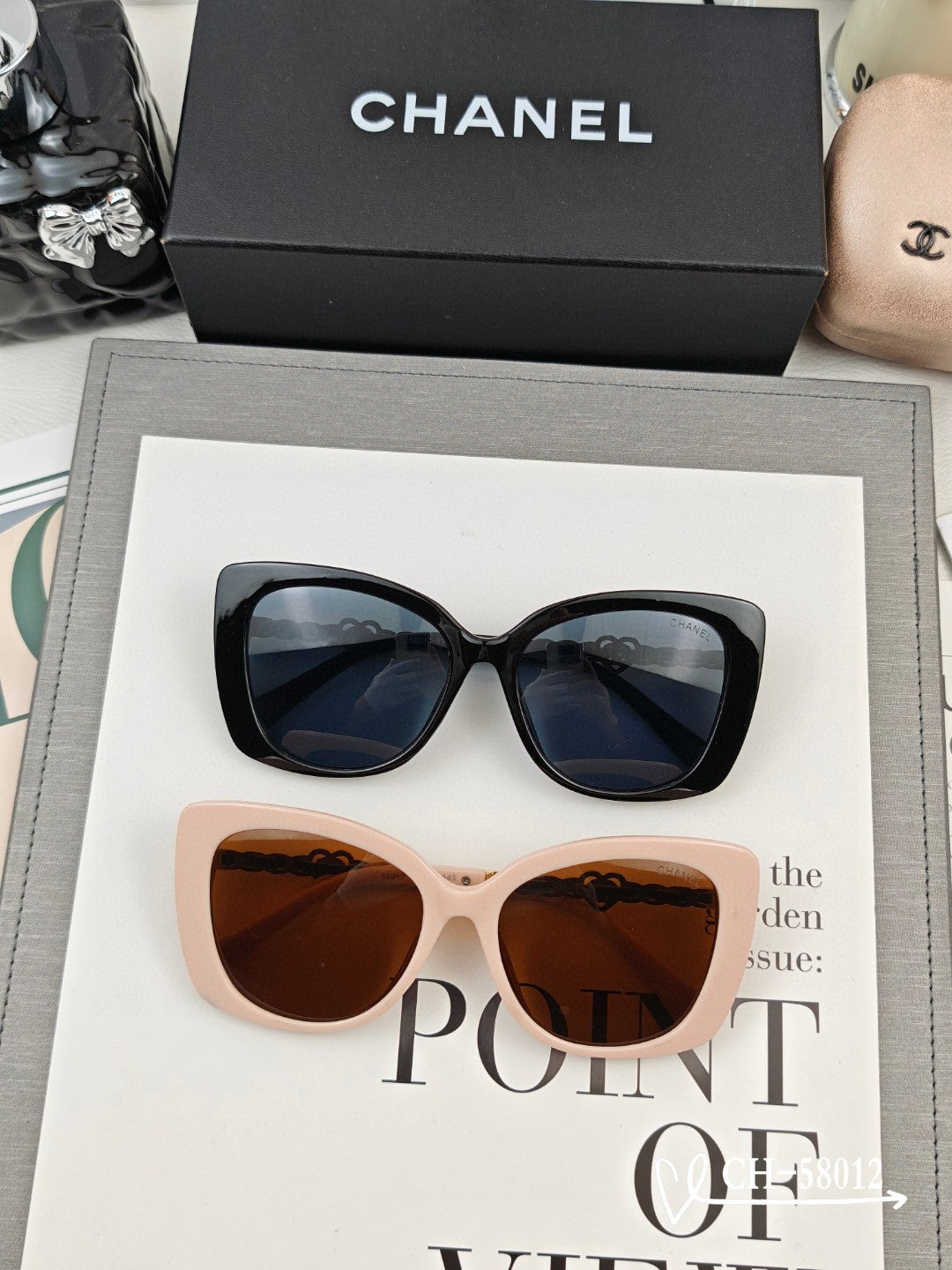 SQUARE SUNGLASSES 58012 IN ACETATE - Black