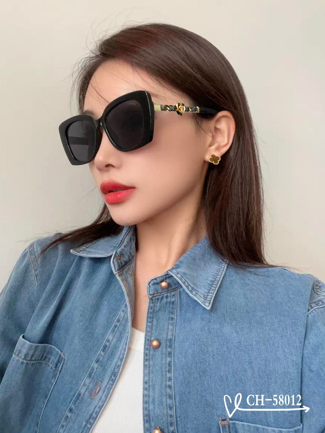 SQUARE SUNGLASSES 58012 IN ACETATE - Black