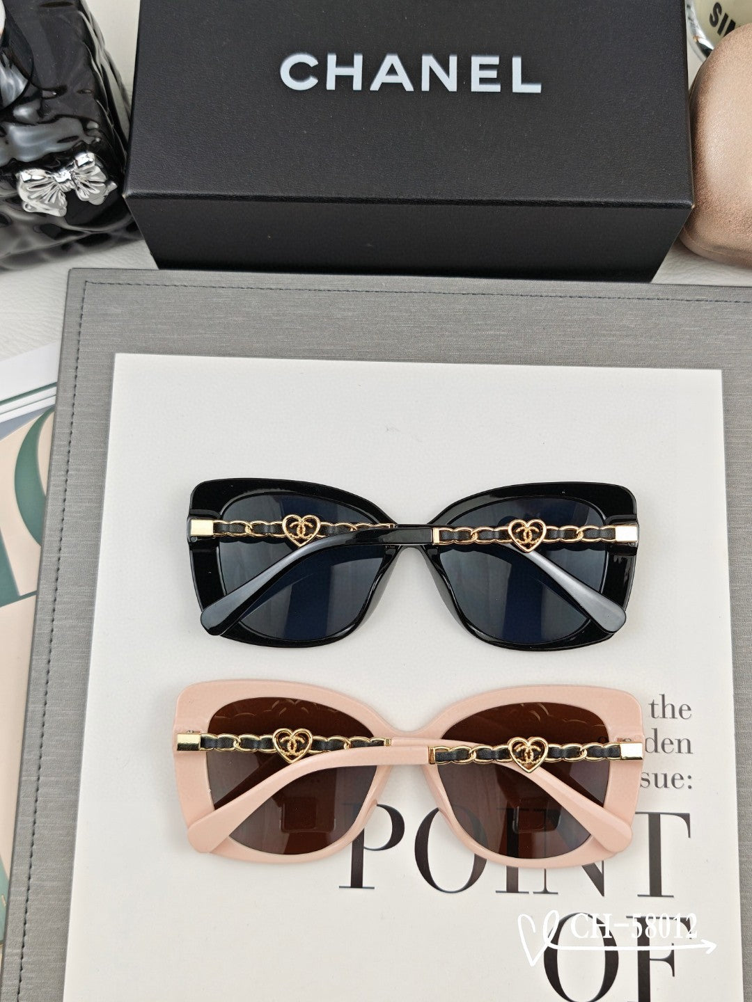 SQUARE SUNGLASSES 58012 IN ACETATE - Black