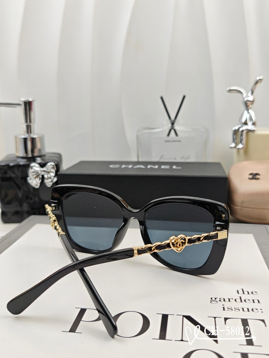 SQUARE SUNGLASSES 58012 IN ACETATE - Black