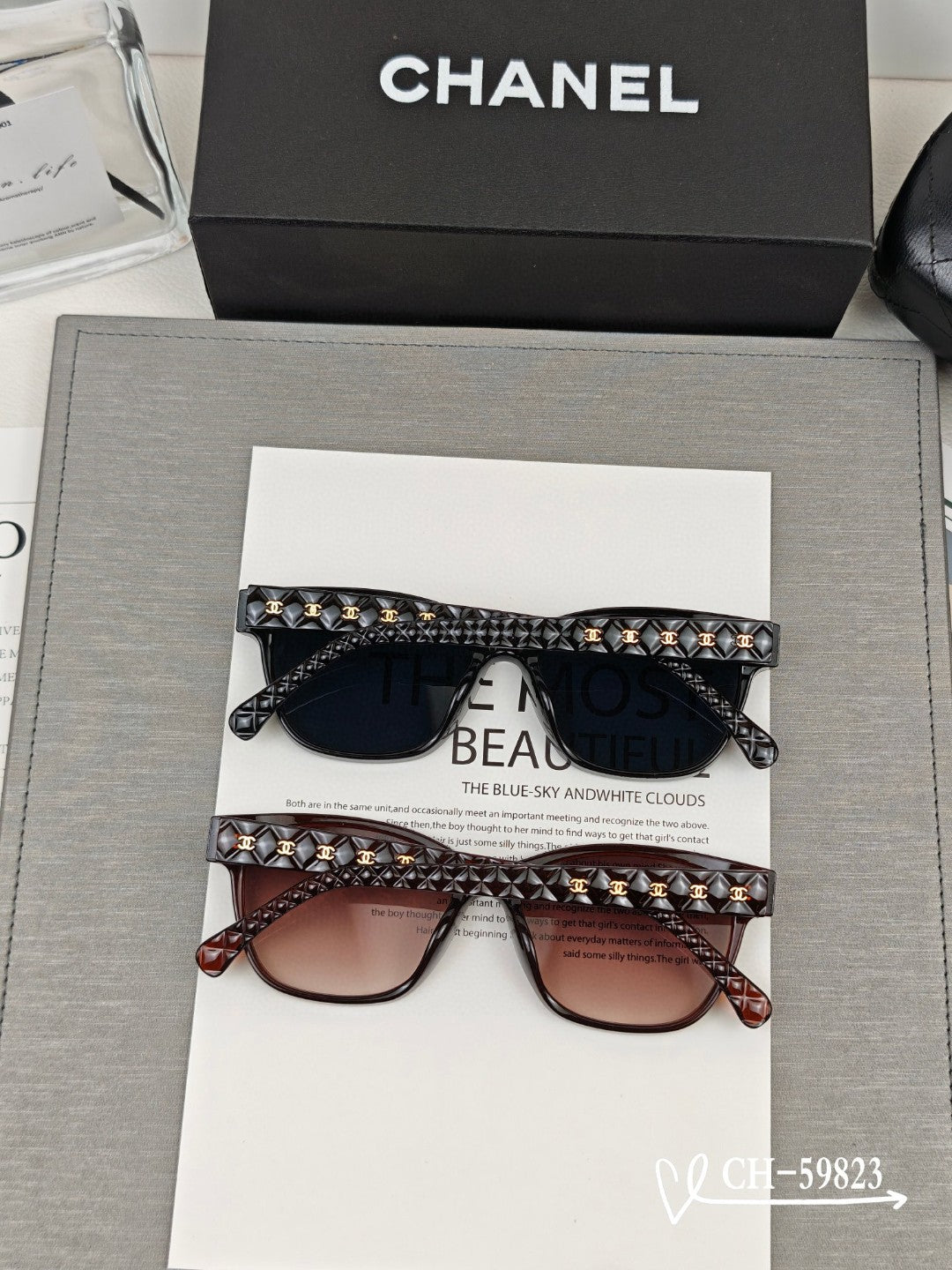 SQUARE SUNGLASSES 59823 IN ACETATE - Black