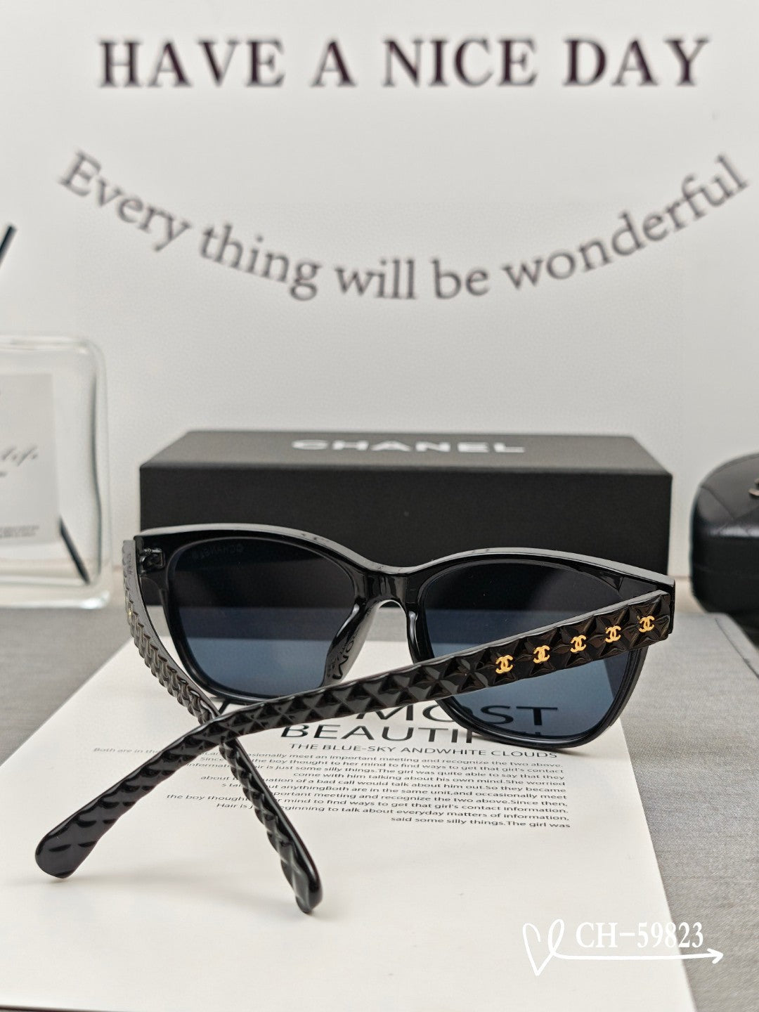 SQUARE SUNGLASSES 59823 IN ACETATE - Black