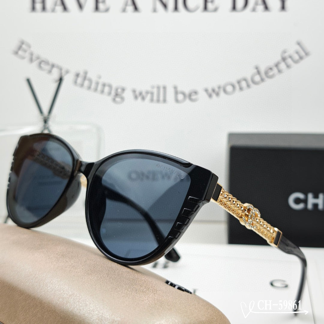 CAT EYE SUNGLASSES 59861 IN ACETATE - Black