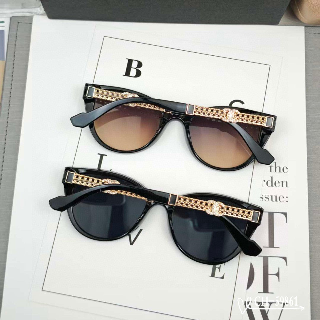 CAT EYE SUNGLASSES 59861 IN ACETATE - Black