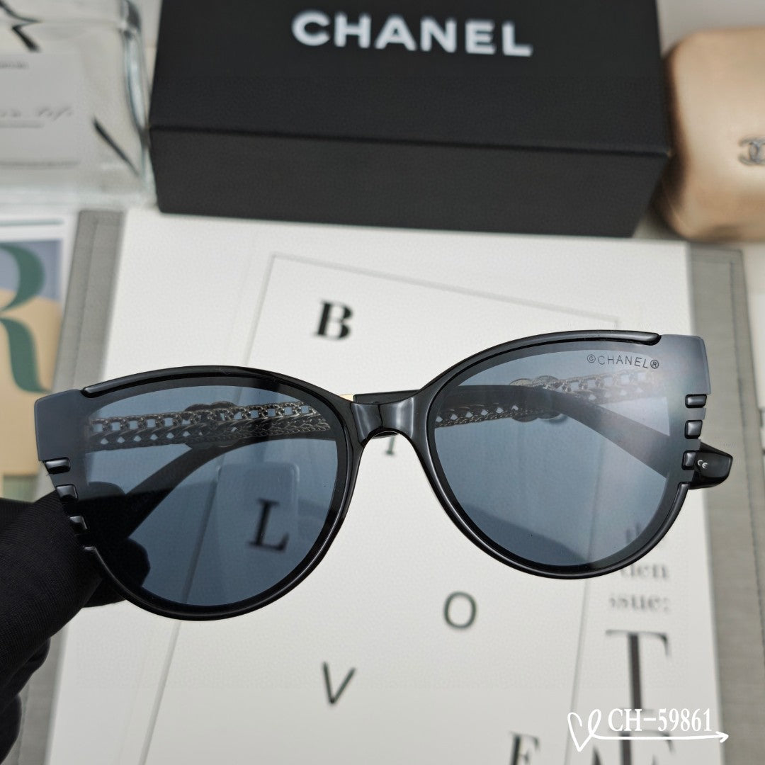 CAT EYE SUNGLASSES 59861 IN ACETATE - Black