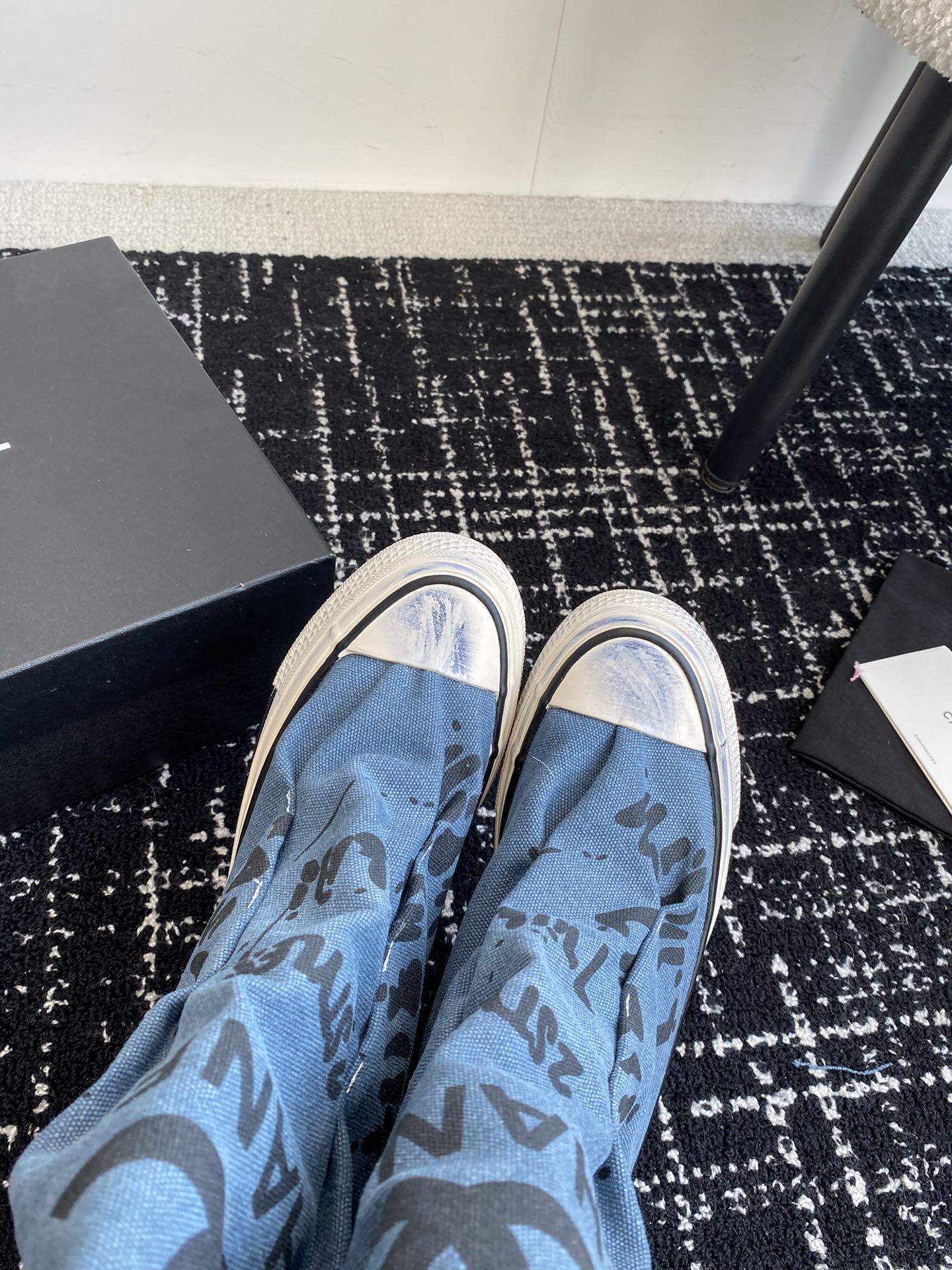 HIGH BOOTS IN OCEAN BLUE CANVAS - 35