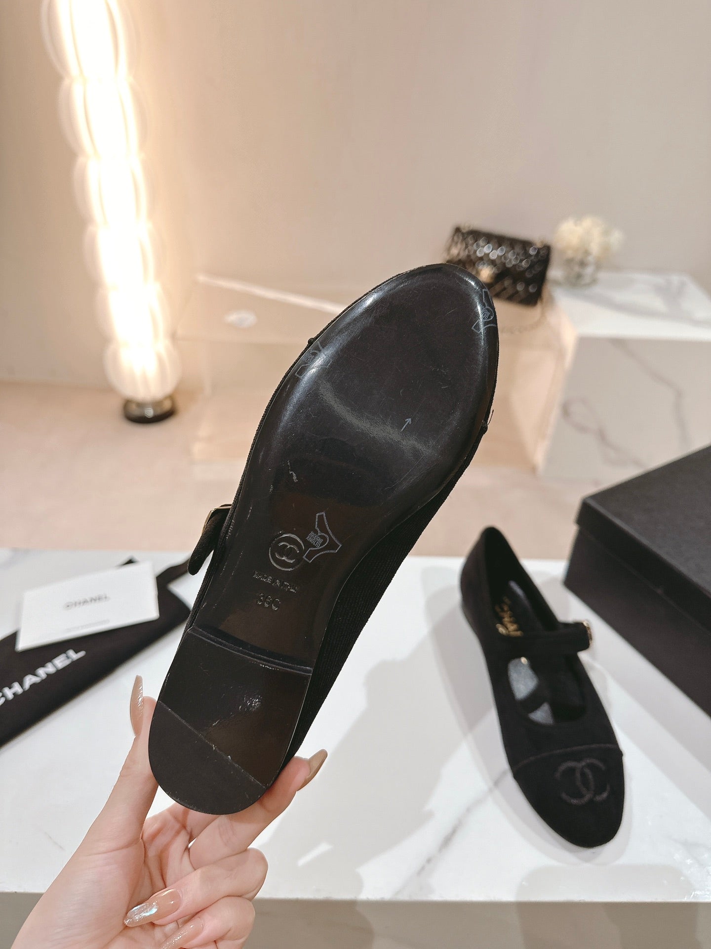 mary jane flat black corduroy - 35