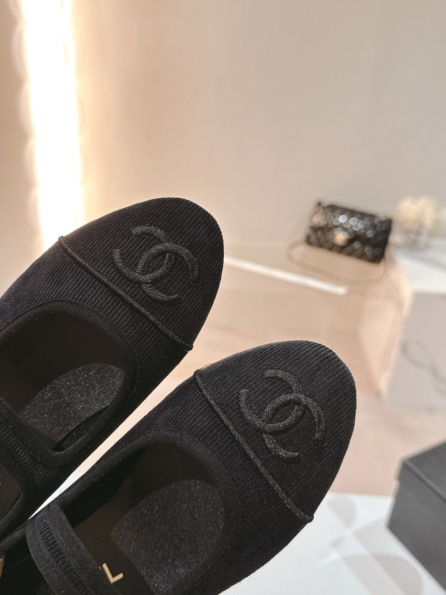 mary jane flat black corduroy - 35
