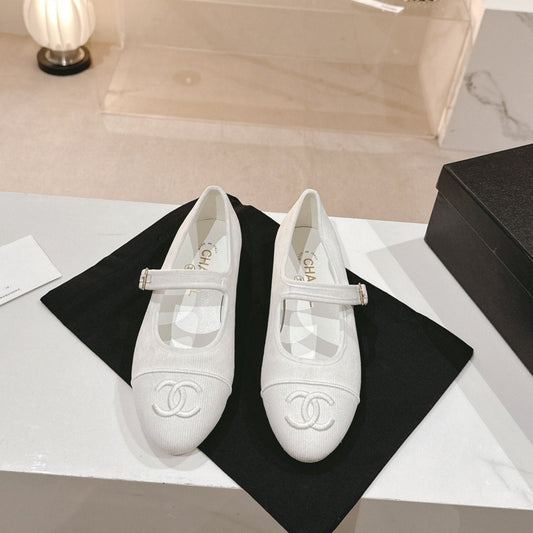 mary jane flat white corduroy - 35