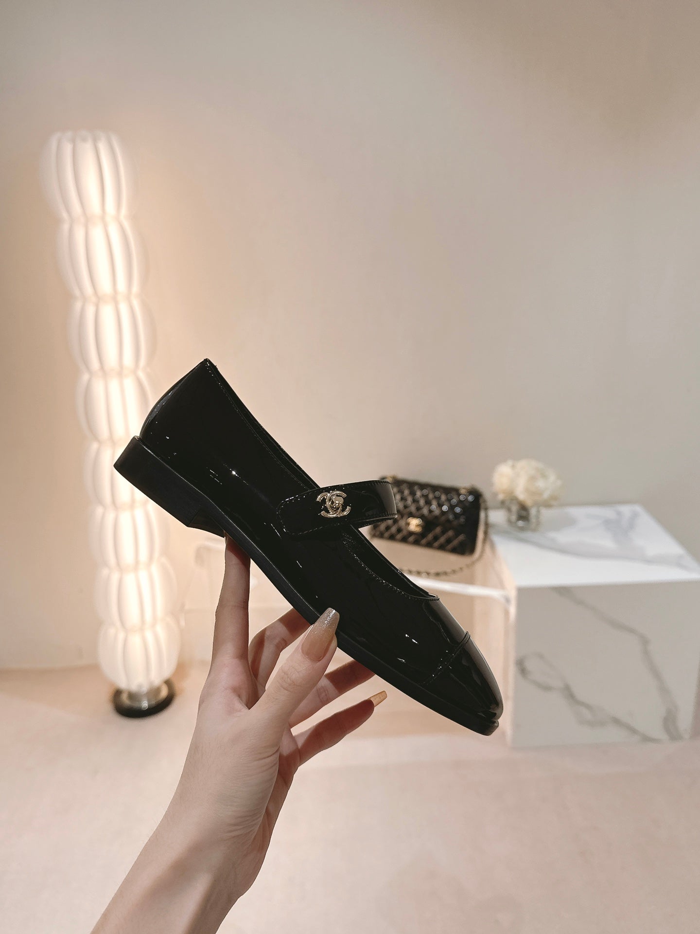 mary jane flat black patent calfskin - 35
