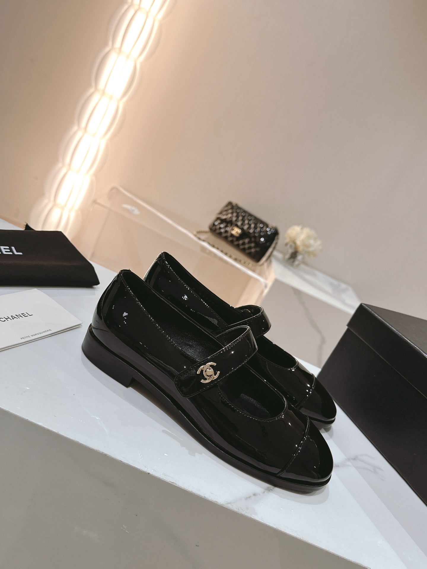 mary jane flat black patent calfskin - 35