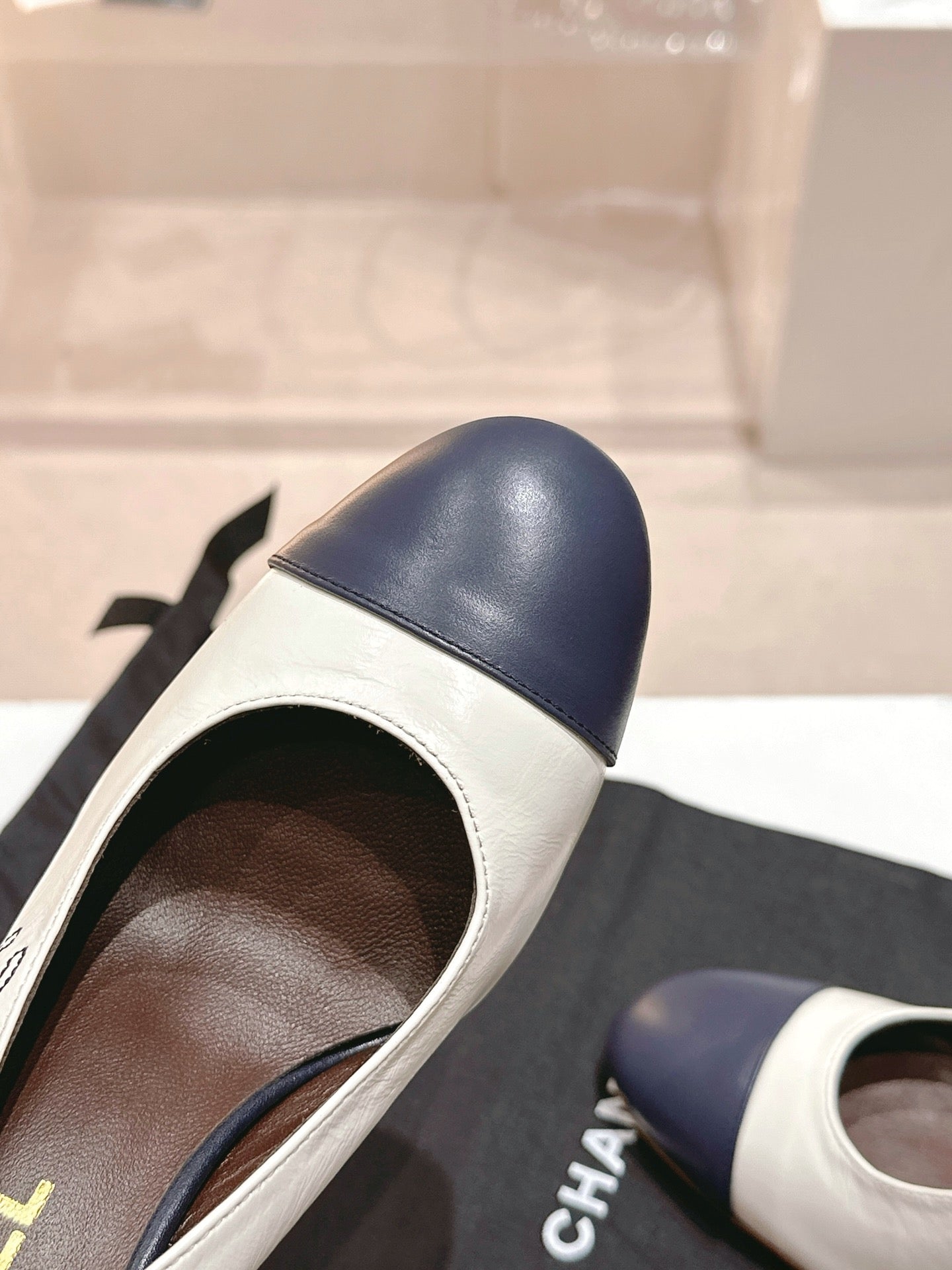 HIGH SLINGBACKS WHITE MIX BLACK SHEEPSKIN - 35
