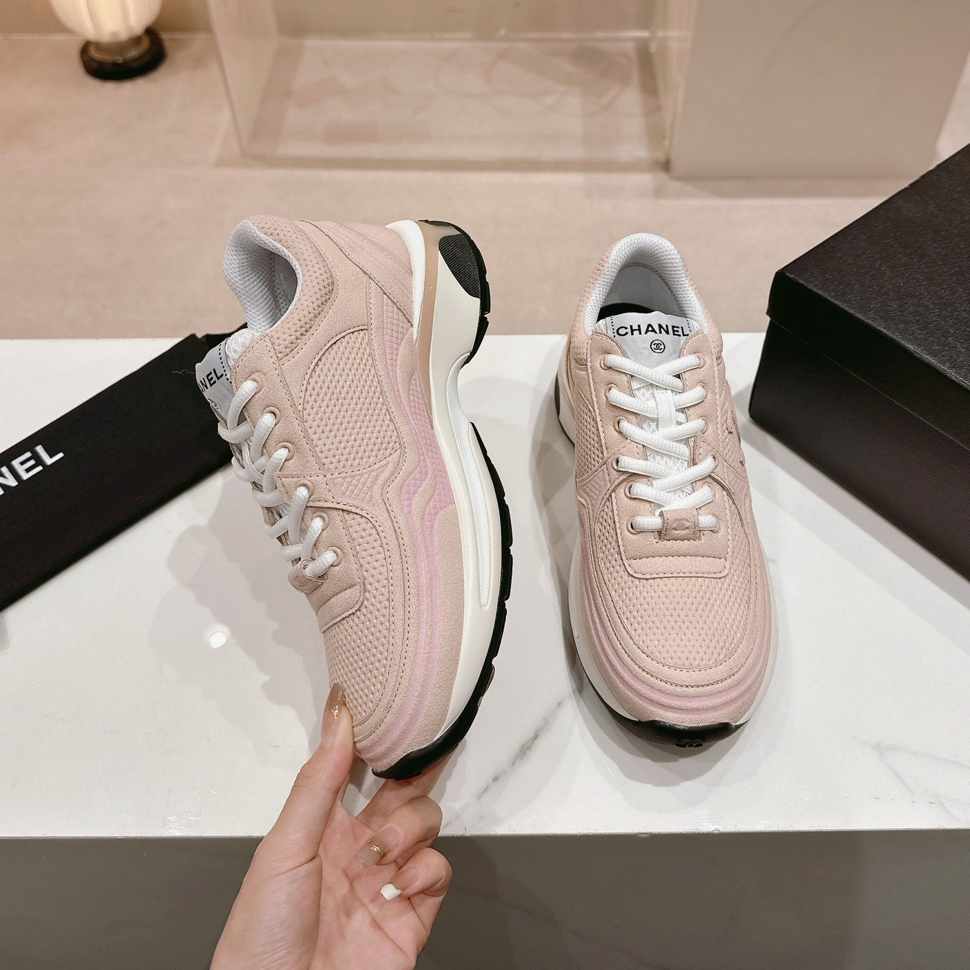 Pale Pink Sneaker Breathable mesh - 35