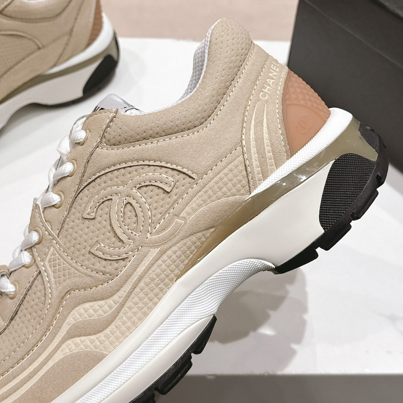 Women's Beige Cream Sneaker Breathable mesh - 35