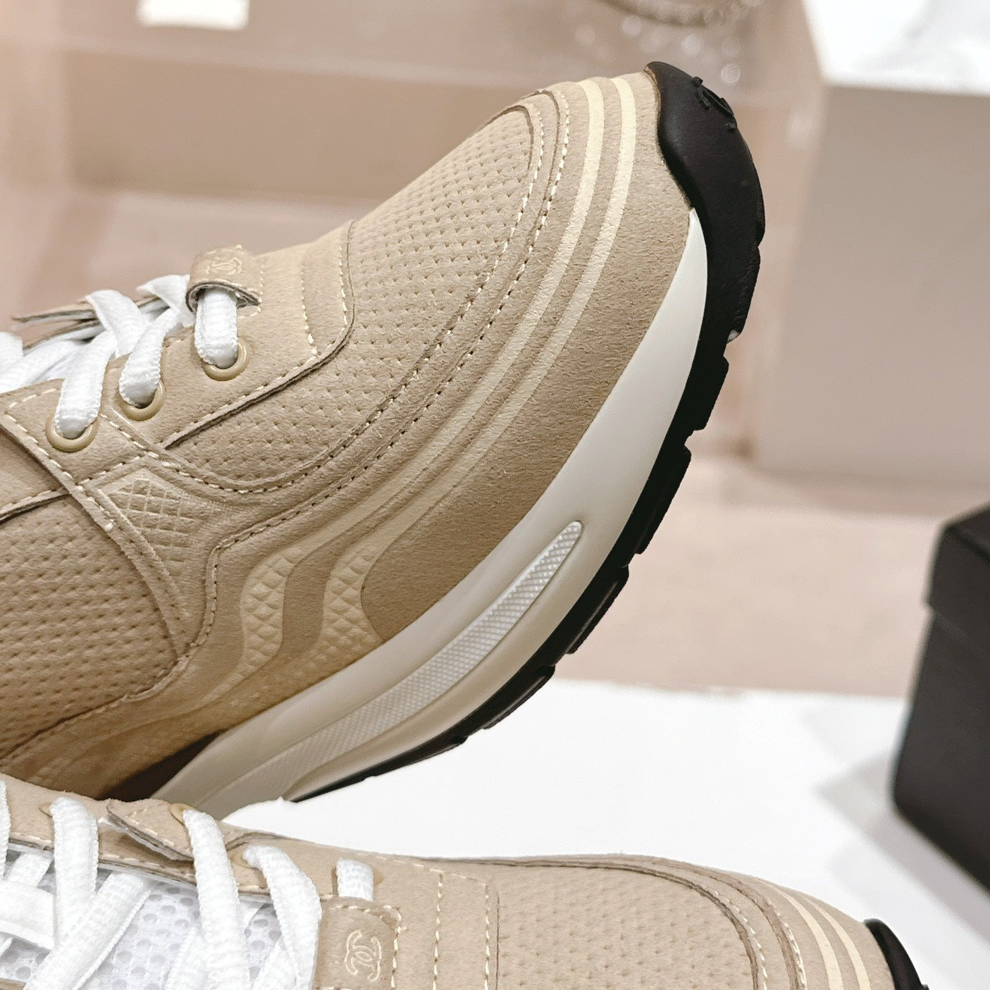 Women's Beige Cream Sneaker Breathable mesh - 35