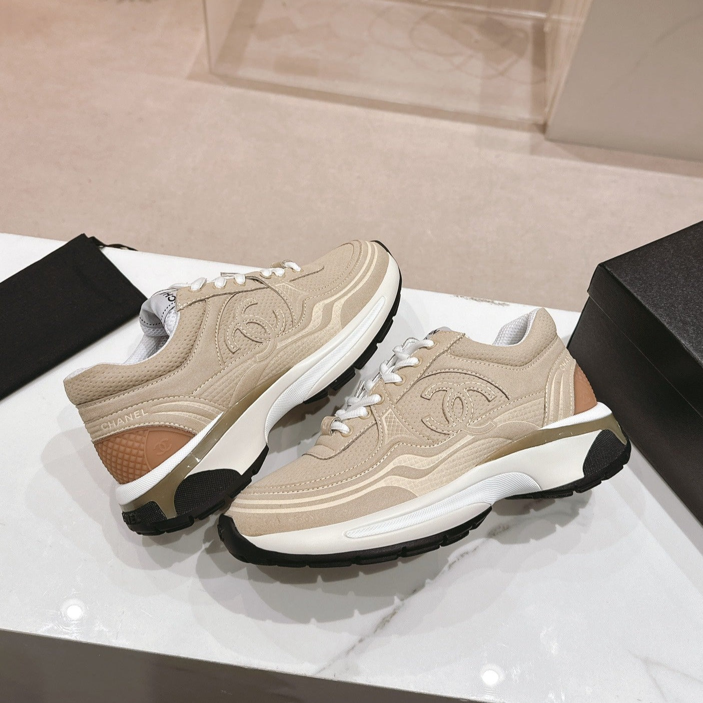 Women's Beige Cream Sneaker Breathable mesh - 35
