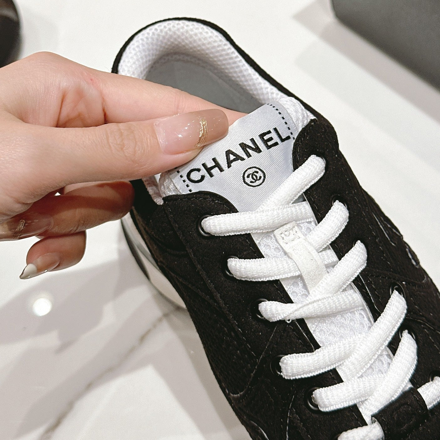 Women's Black White Sneaker Breathable mesh - 35