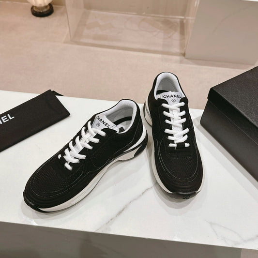 Women's Black White Sneaker Breathable mesh - 35