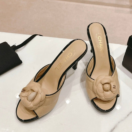 Double C New Camellia High Heel Beige Cream - 35
